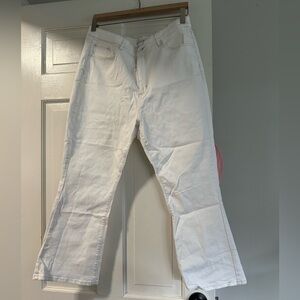 Loft white petite kick crop jeans